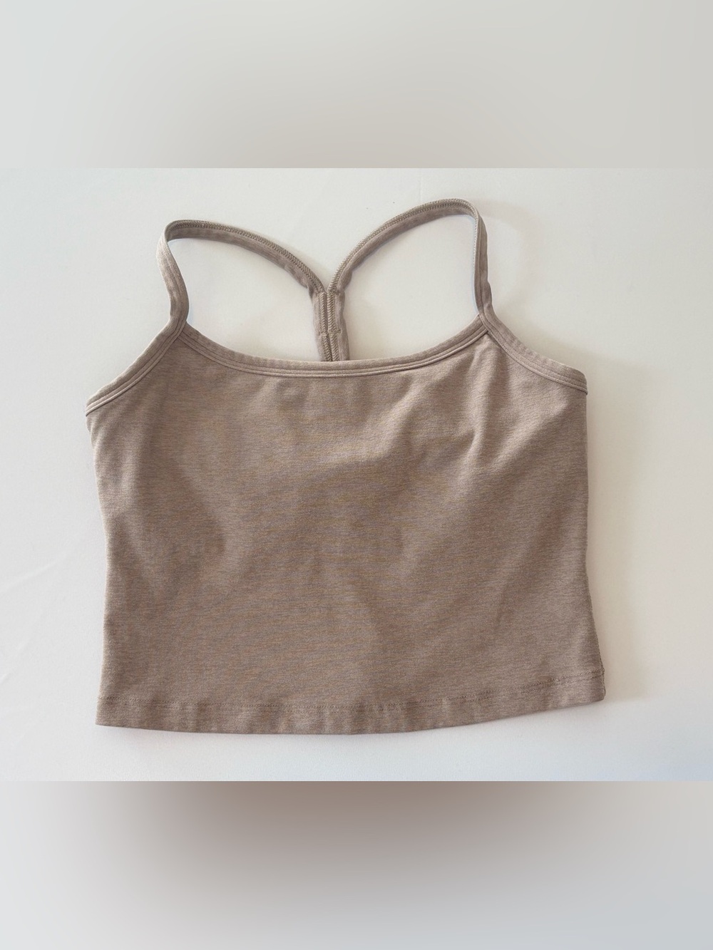 Beyond Yoga Spacedye Racerback Longline Sports Bra XS Taupe Brown